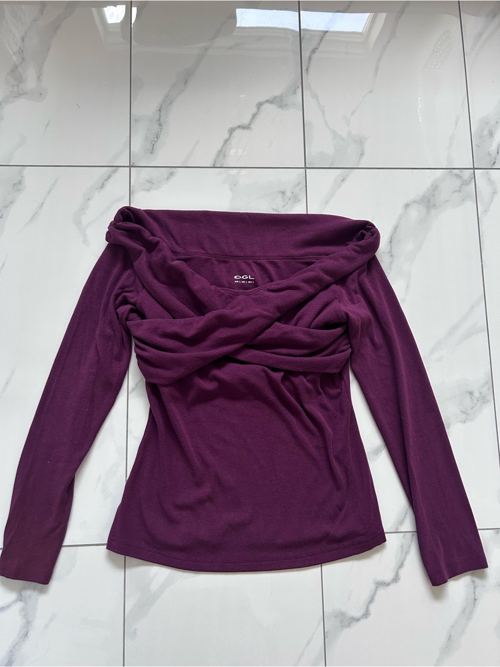 OGL off shoulder cross top